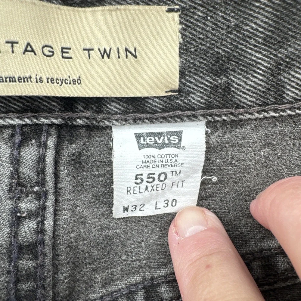 Levis‎ 550 Red Tab Relaxed Fit 32x30 Black Great Fade Made In USA Y2K